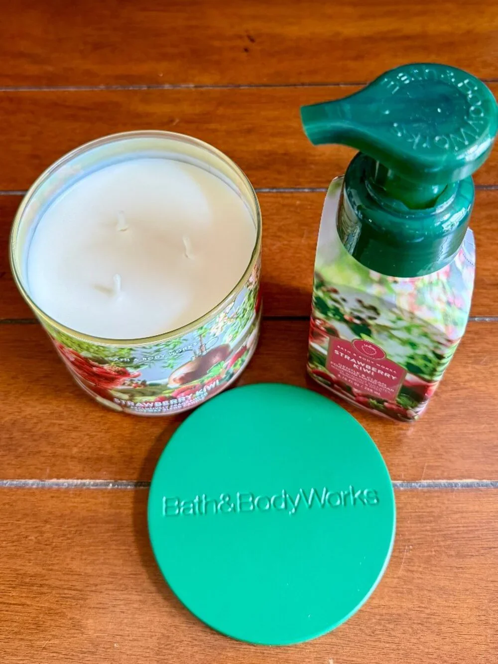 NEW 2-PC BLUEBERRY BELLINI 3-Wick Candle & Foaming Hand Soap Bath & Body Works